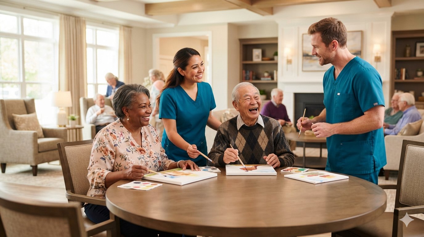 Resident enjoying a short-term respite stay